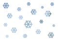 Snowflakes seamless pattern on white background. Royalty Free Stock Photo