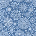 Snowflakes seamless pattern.Winter lace