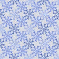 Snowflakes seasonal pattern. Winter holidays background. Christmas printable design
