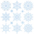 Snowflakes set.Christmas,New year,Winter lace Royalty Free Stock Photo