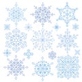 Snowflakes set.Christmas,New year,Winter lace Royalty Free Stock Photo