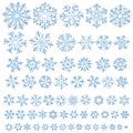 Snowflakes set. Cross stitch. Scheme of knitting and embroidery