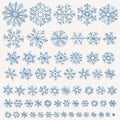 Snowflakes set. Cross stitch. Scheme of knitting and embroidery