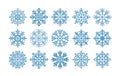 Snowflakes set isolated on white background. Christmas, winter, snow symbol. Vector illustration Royalty Free Stock Photo