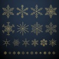 Snowflakes set vector illustration. Royalty Free Stock Photo