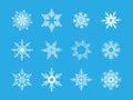 Snowflakes set vector, winter decor elements for Christmas and New Year design Royalty Free Stock Photo