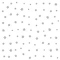 snowflakes shape pattern, black and white illustration of flakes of snow on white, seamless repeatable texture Royalty Free Stock Photo
