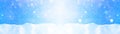 Snowflakes snow blue sky - winter background banner long