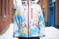 snowflakes on snowshoers jackets