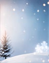 Snowflakes and soft bokeh lights on blue sky, Abstract background for web design, Snowflakes, snowfall, winter landscape with snow Royalty Free Stock Photo