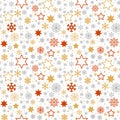 Snowflakes and Stars Border. Christmas background. Vector illustration Royalty Free Stock Photo