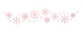 Snowflakes and stars border isolated on white background Royalty Free Stock Photo