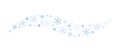 snowflakes and stars border isolated on white background Royalty Free Stock Photo