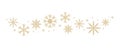 Snowflakes and stars border isolated on white background Royalty Free Stock Photo