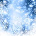 Snowflakes and stars descending Royalty Free Stock Photo