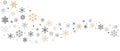 Snowflakes and Stars shaped curve design on white background. Set vector of winter symbols element for Christmas card. Royalty Free Stock Photo