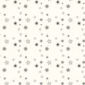 Snowflakes, stars, winter symbols, brushes set. Vector Christmas doodle brush line pattern. Seamless abstract shapes background. Royalty Free Stock Photo