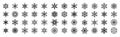 snowflakes thin line icon set such as pack of simple snowflake