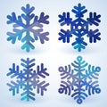 Vector blue cristal snowflakes