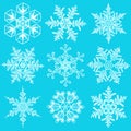 Snowflakes - vector set Royalty Free Stock Photo