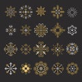 Snowflakes vector set, seasons greetings Royalty Free Stock Photo