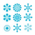 Snowflakes vector set. snow flake icon Royalty Free Stock Photo