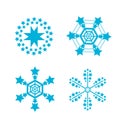 Snowflakes vector set. snow flake icon Royalty Free Stock Photo