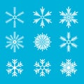 Snowflakes vector set. snow flake icon Royalty Free Stock Photo