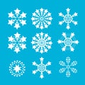 Snowflakes vector set. snow flake icon Royalty Free Stock Photo