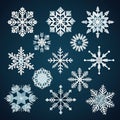 Snowflakes vector set. Snowflakes collection. Vector illustration. Generative AI Royalty Free Stock Photo