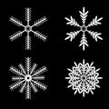 Snowflakes vector set. white snow flake icon set Royalty Free Stock Photo