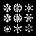 Snowflakes vector set. white snow flake icon set Royalty Free Stock Photo