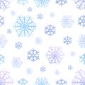 Snowflakes watercolor seamless winter pattern, christmas background. vector illustration Royalty Free Stock Photo