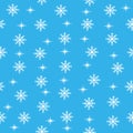 Snowflkes seamless pattern, on blue backgound.