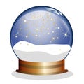 Snowglobe with golden stars