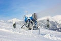 Snowgun making artificial snow