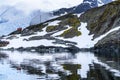 Snowing Argentine Station Blue Glacier Mountain Paradise Harbor Antarctica