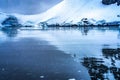 Snowing Blue Glacier Snow Mountains Paradise Bay Skintorp Cove Antarctica Royalty Free Stock Photo