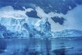 Snowing Blue Glacier Snow Mountains Paradise Bay Skintorp Cove Antarctica Royalty Free Stock Photo