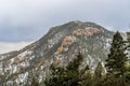 Snowing on Cheyenne Mountain Colorado Springs Royalty Free Stock Photo