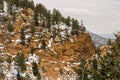 Snowing on Cheyenne Mountain Colorado Springs Royalty Free Stock Photo