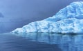 Snowing Floating Blue Iceberg Reflection Paradise Bay Skintorp Cove Antarctica Royalty Free Stock Photo