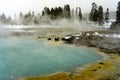 Snowing Geothermal geyser Yellowstone Wyoming Royalty Free Stock Photo