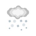 Snowing icon vector sign and symbol isolated on white background