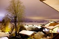 Snowing night in the countryside in Germnay