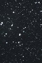 Snowing with snowflakes on black background Royalty Free Stock Photo