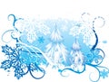 Snowing winter background