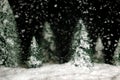 Snowing winter background