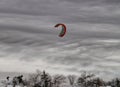 Snowkite on the Pilat mountains on a cloudy days Royalty Free Stock Photo