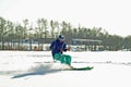 Snowkiter on the ice of the Kama Reservoir